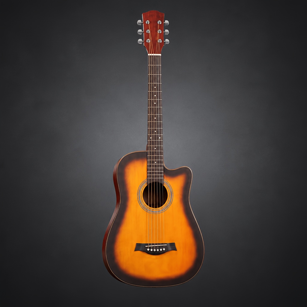 38 Inch Cutaway Basswood Acoustic Guitar, Easy Press Fretboard for... product image 7