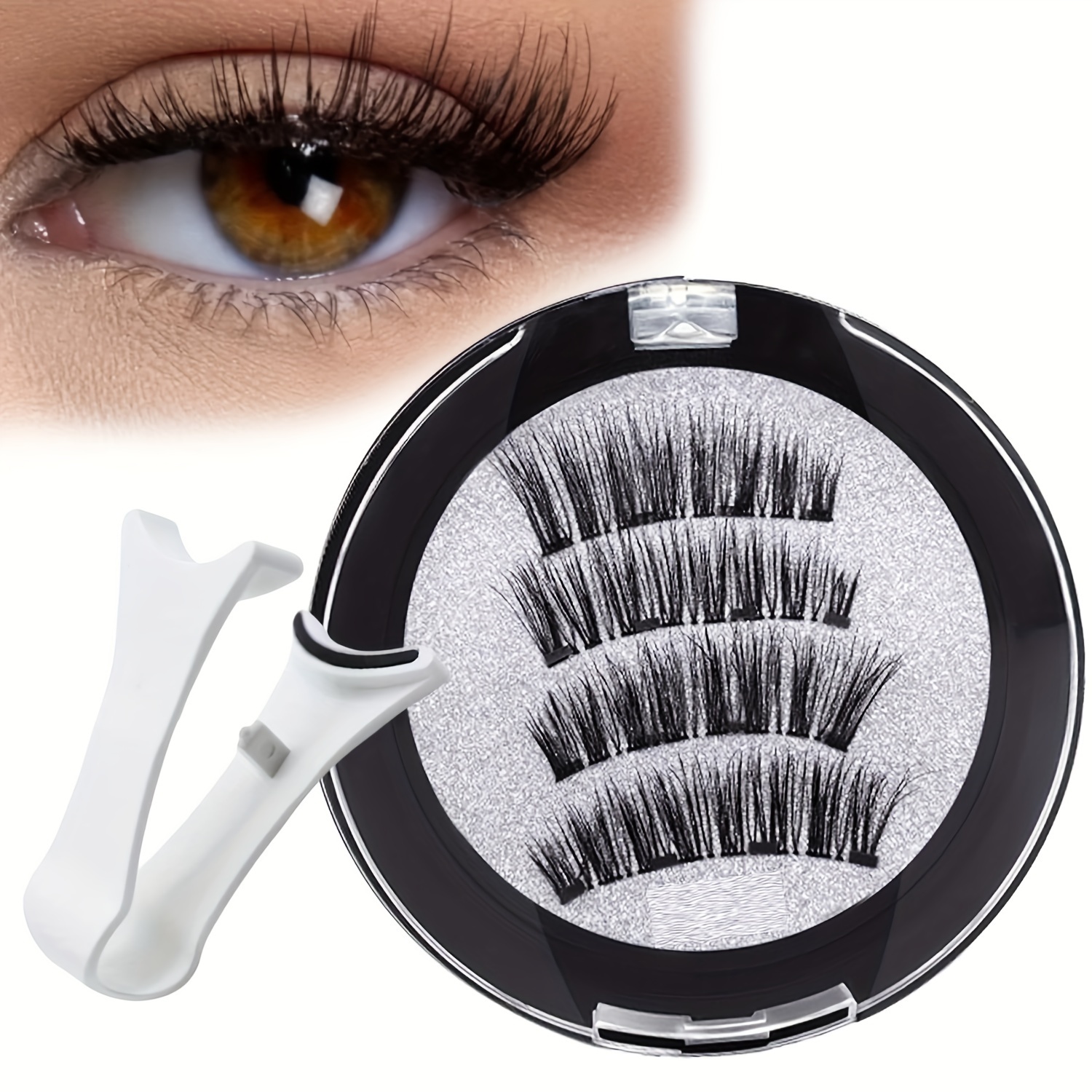 

Eyelash Kit -to-use - -free, Reusable & False Lashes In 3 Lengths (10-12mm/13-15mm/16-18mm) - Hypoallergenic Synthetic Fibers For &