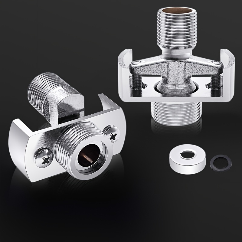

2pcs Adjustable Angle Shower Head Swivel Joint, Elbow Connector, Extension Screw Conversion Accessory, Bathroom Hardware, Bathroom Accessories