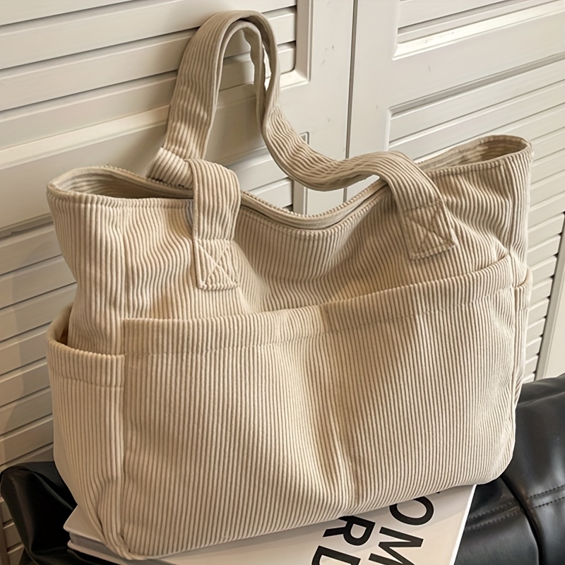 Image of Perfect Lily Women's Woven Nylon Shoulder Bag & Handbag - Minimalist Tote With Zipper Closure & Strap, ( /grey///) Suitable For School, Office, Travel, Commuting, Laptop Carrier, Book Bag
