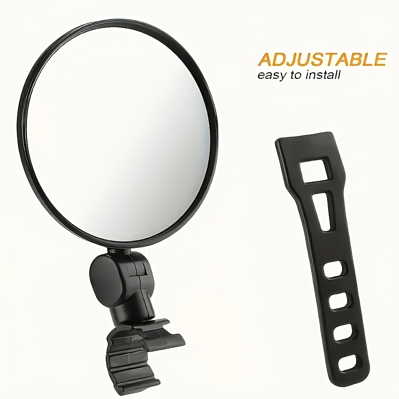 TEMU Quick-install 360° Rotatable Bike Rearview Mirror With & Convex - Adjustable Handlebar Mount Suitable For Multiple Bike Models, Fits For,