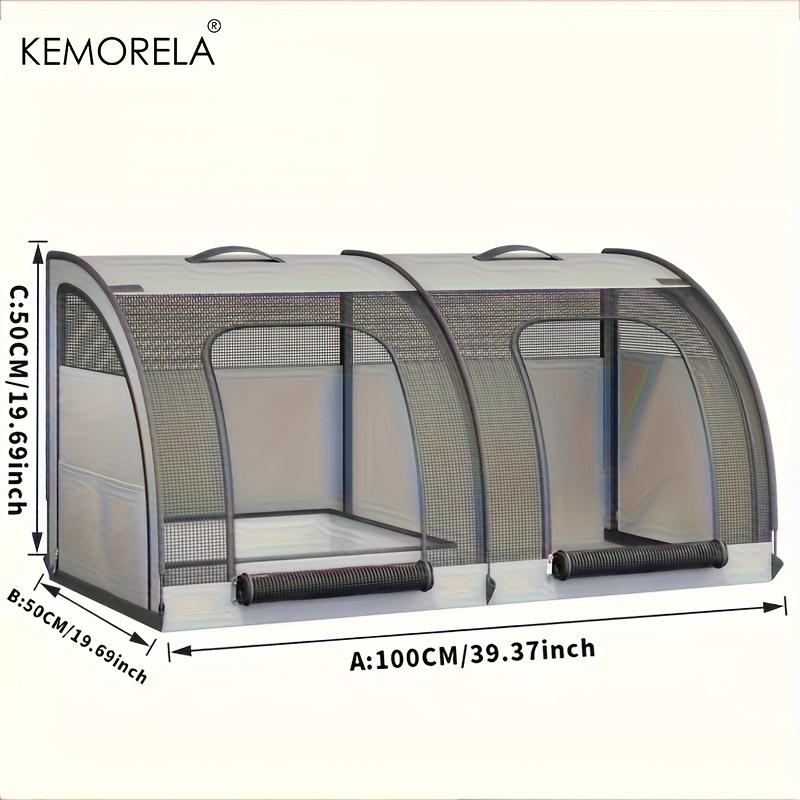 Image of Kemorela Large Cat House Suitable For , Tent For Pets, Foldable Spacious Indoor/outdoor Pet House, Clear, Easy Assembly, Durable Oxford Cloth, Portable Travel & Long-distance Bed For