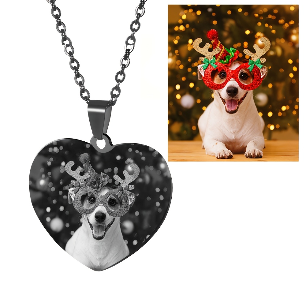 Custom Photo Necklace with Heart Pendant for Pet Lovers