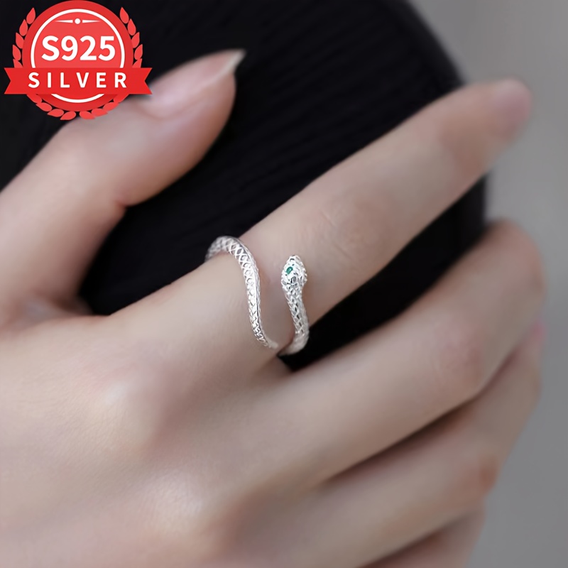 

925 Hypoallergenic Delicate Little Spirit Snake Animal Ring Female Ring Personality Fingertip Accessory Tail Ring Niche Design Suitable For All Gift For Ladies Gift Anti-oxidation Box 3g