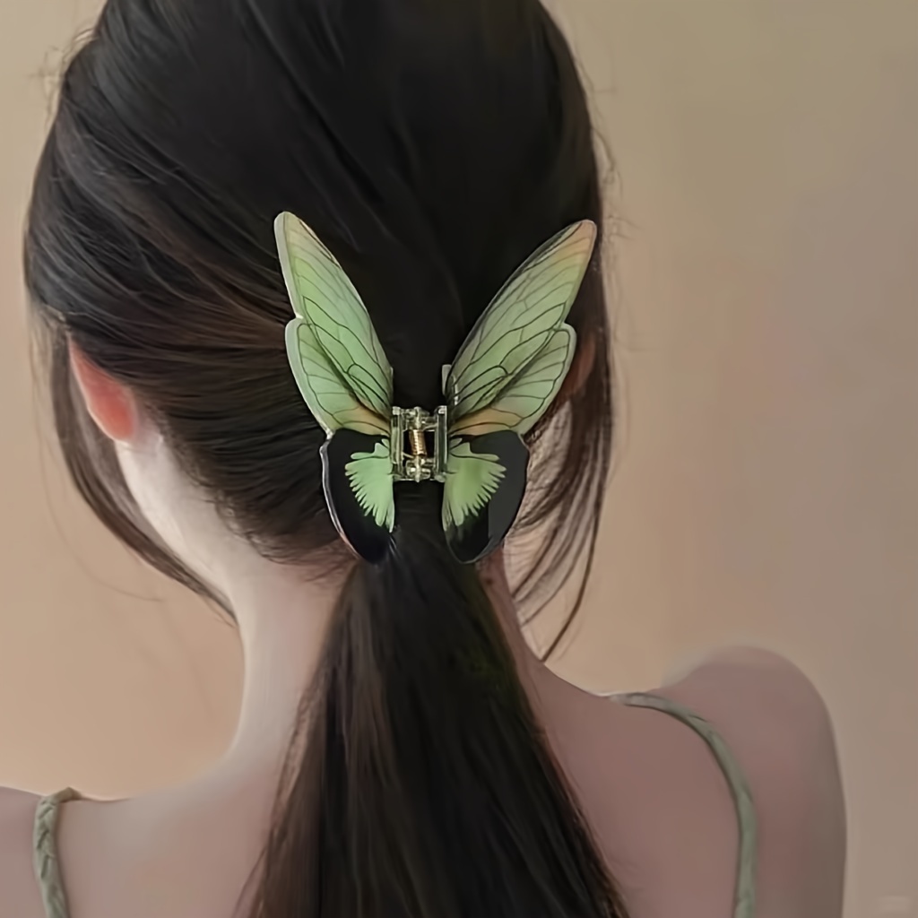 

Elegant Green Hair Claw - , Non-slip Ponytail Holder For Women And Girls