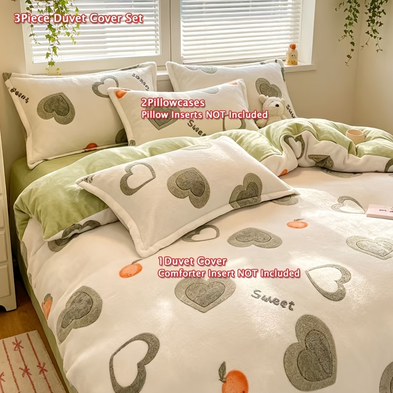 Image of Cozy Bedding, Luxury Velvet & Plush Duvet Cover Collection, 3pcs With 2 Pillowcases, Soft Warm Bed, Single And Double Size, Inserts Not Included