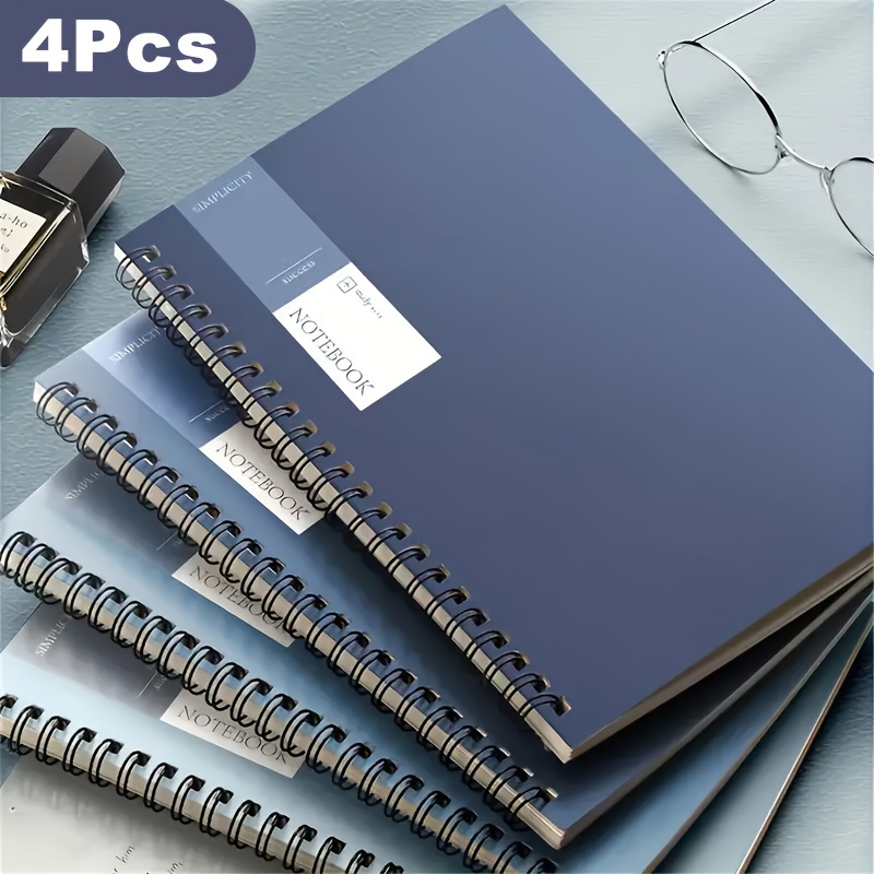 

4-pack A5 Minimalist Notebooks, Paper, Matte , Spiral Bound, Students And Professionals