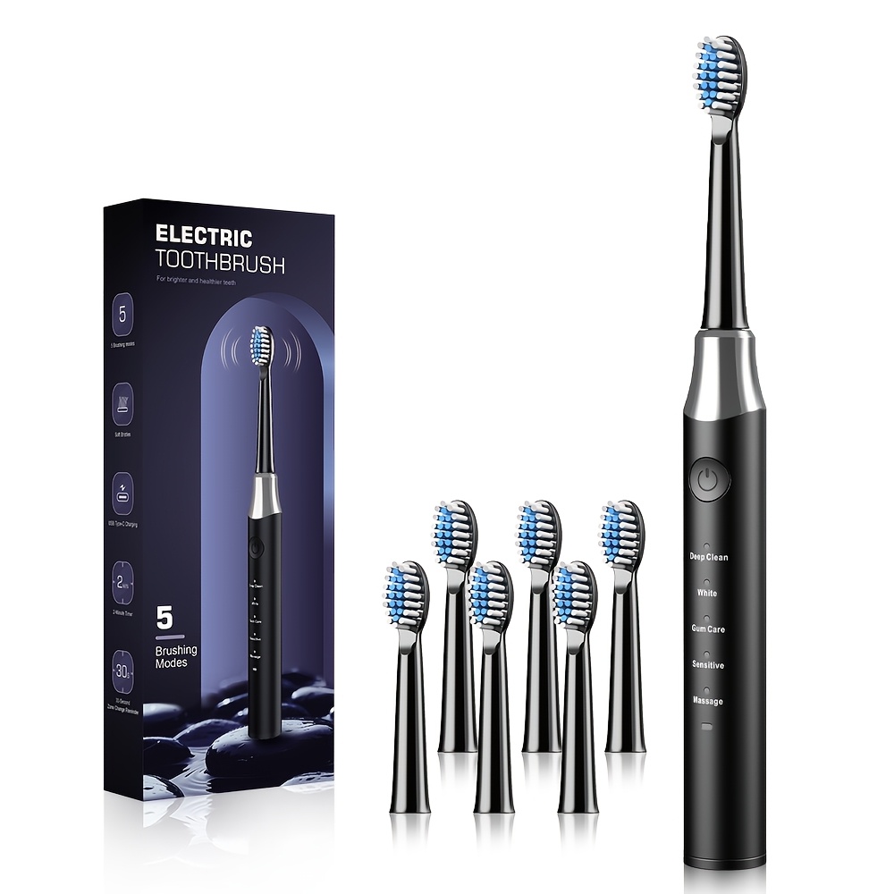 Smart Electric Toothbrush with 5 Modes, USB Rechargeable