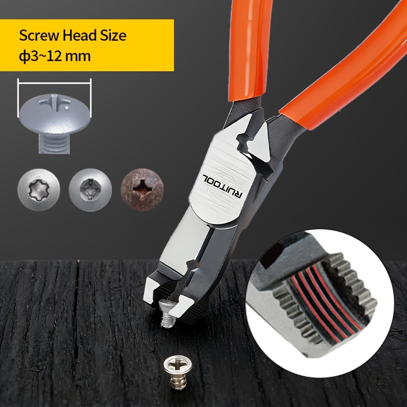 15.24 cm Screw Extractor Pliers, Multipurpose Stripped Screw Remover Tool with Unique Non-Slip Jaws for Home Renovation Repair Hand Tools