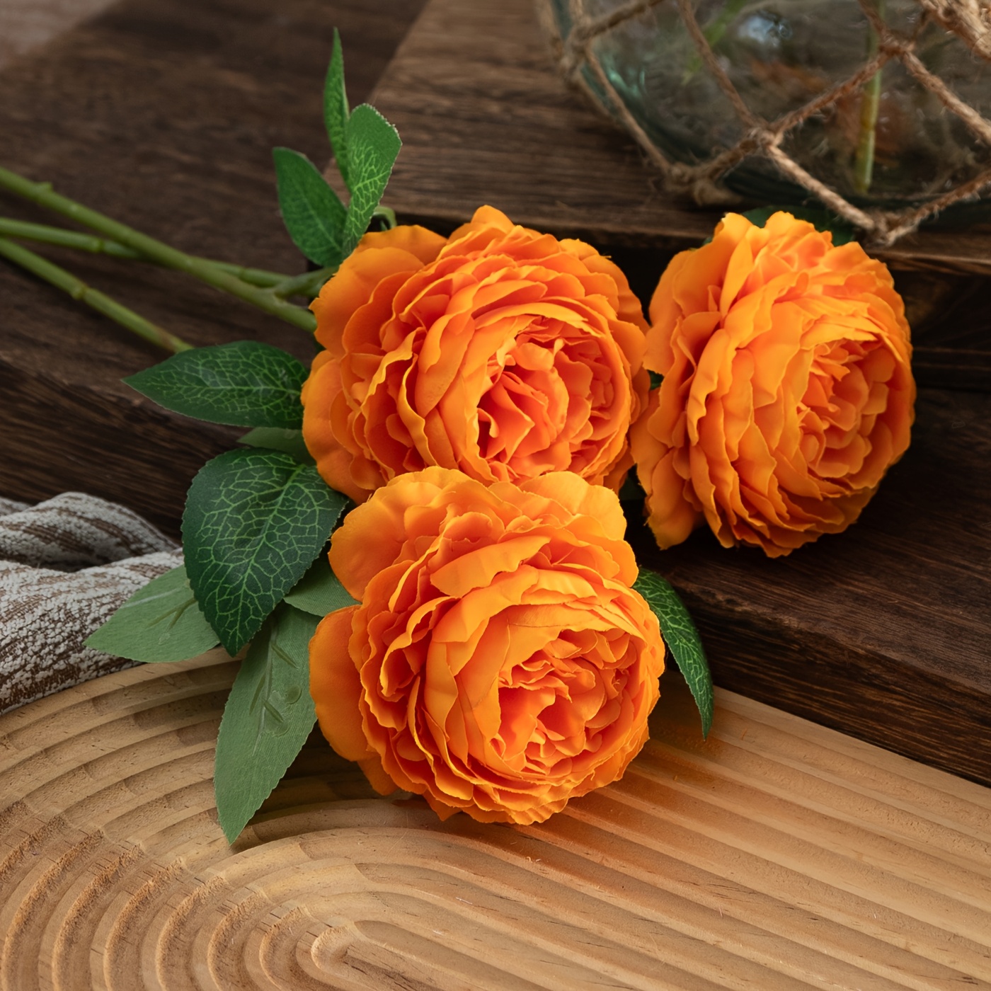 TEMU 3pcs Mehelany Artificial Peony Flowers - Realistic Silk Red Single Peonies With Long Diameter, Vintage Style For Home Decor, Wedding Bouquets,