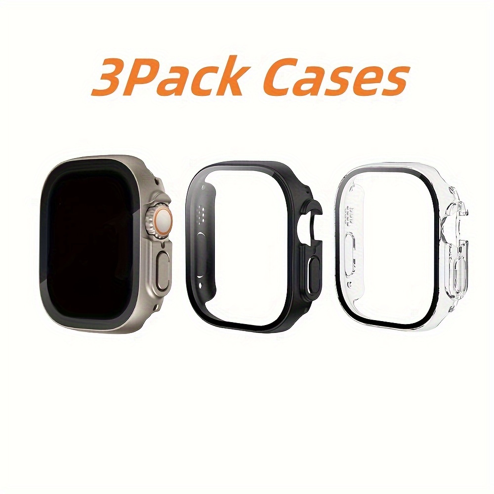 

3pcs Ultra-thin Tempered Glass Screen Protector Case For Iwatch Ultra/, 49mm - Full Coverage