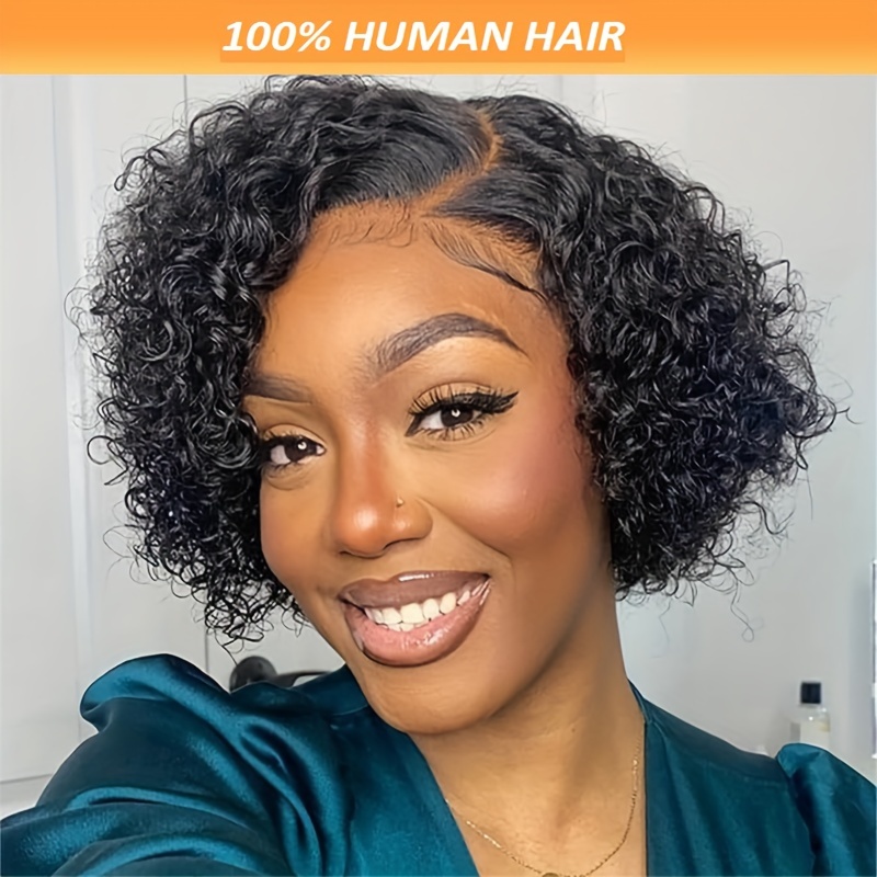 

Curly Wigs Human Hair 13x4 Lace Frontal Human Hair Wigs Lace Front Wigs Short Cut Human Hair Bob Wigs For Women