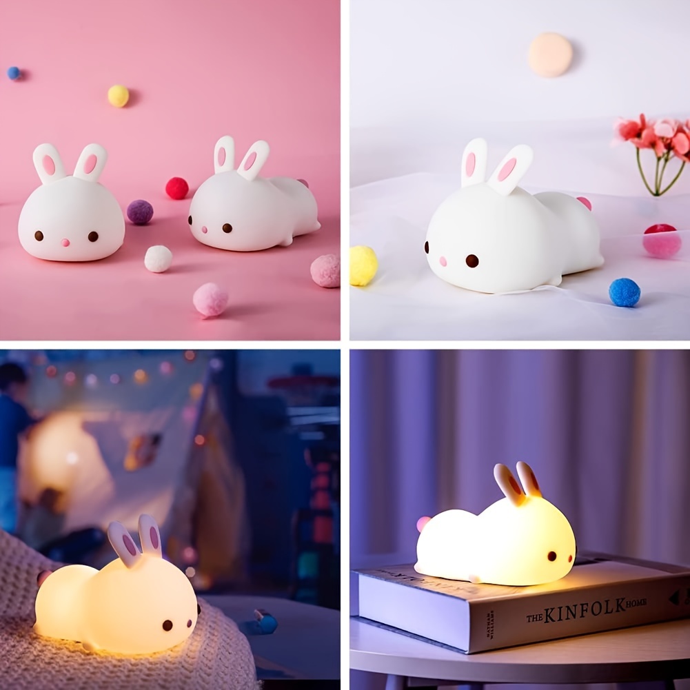   light gifts for teen girls remote 16 colors bunny night light teen girl gifts for girls rechargeable silicon night light teen girl stuff for girls anime stuff   stuff cute things for teen girls gifts christmas gifts girls room decor details 6