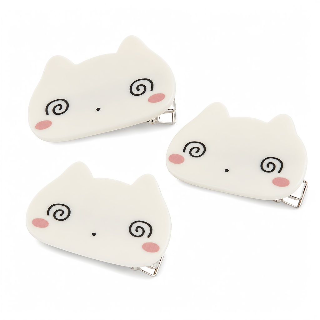 TEMU 3pcs Dazed Cat Shapes, Cute Design; Rich And Versatile Matching; Premium Material, Soft And Skin-friendly, Non-damaging To Hair