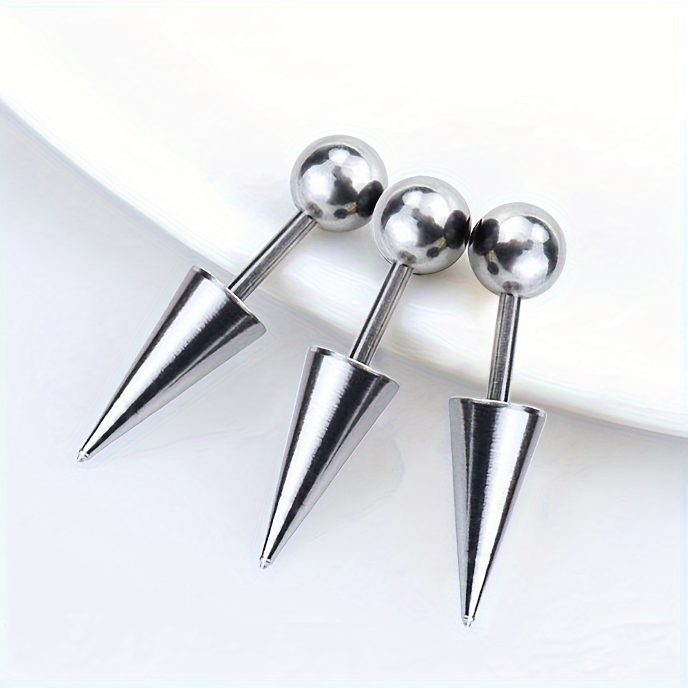 3pcs punk style stainless steel spike helix stud earrings Temu