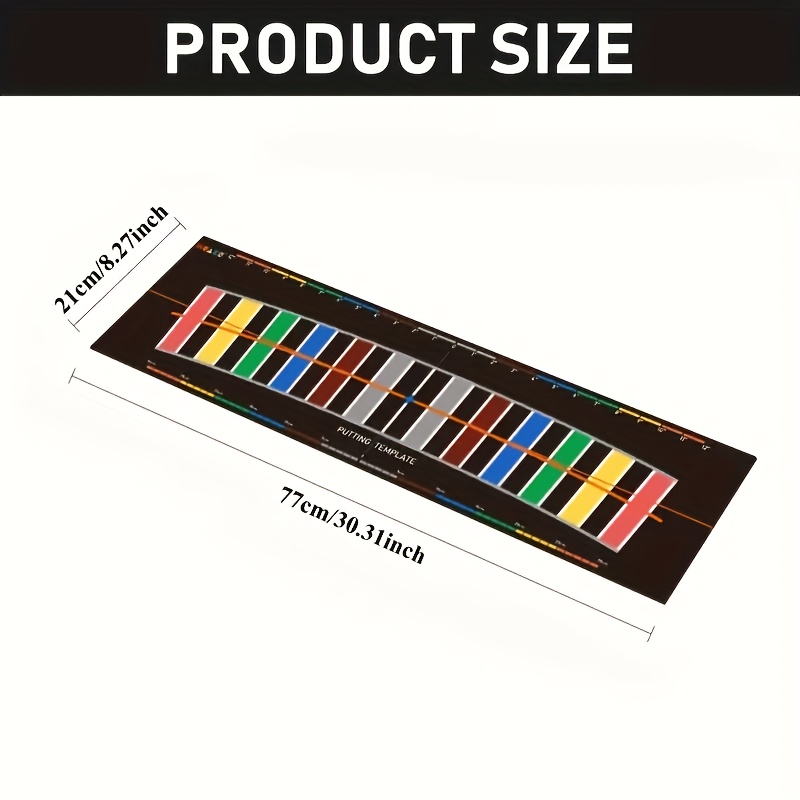 Image of 1pc Golf Putting Practice Mat - Features An Alignment Track And Putting Training, Curved Design Improves Accuracy, Foldable For , Indoor/ Aid With Alignment Guide, Suitable For Home, Office, Or Use