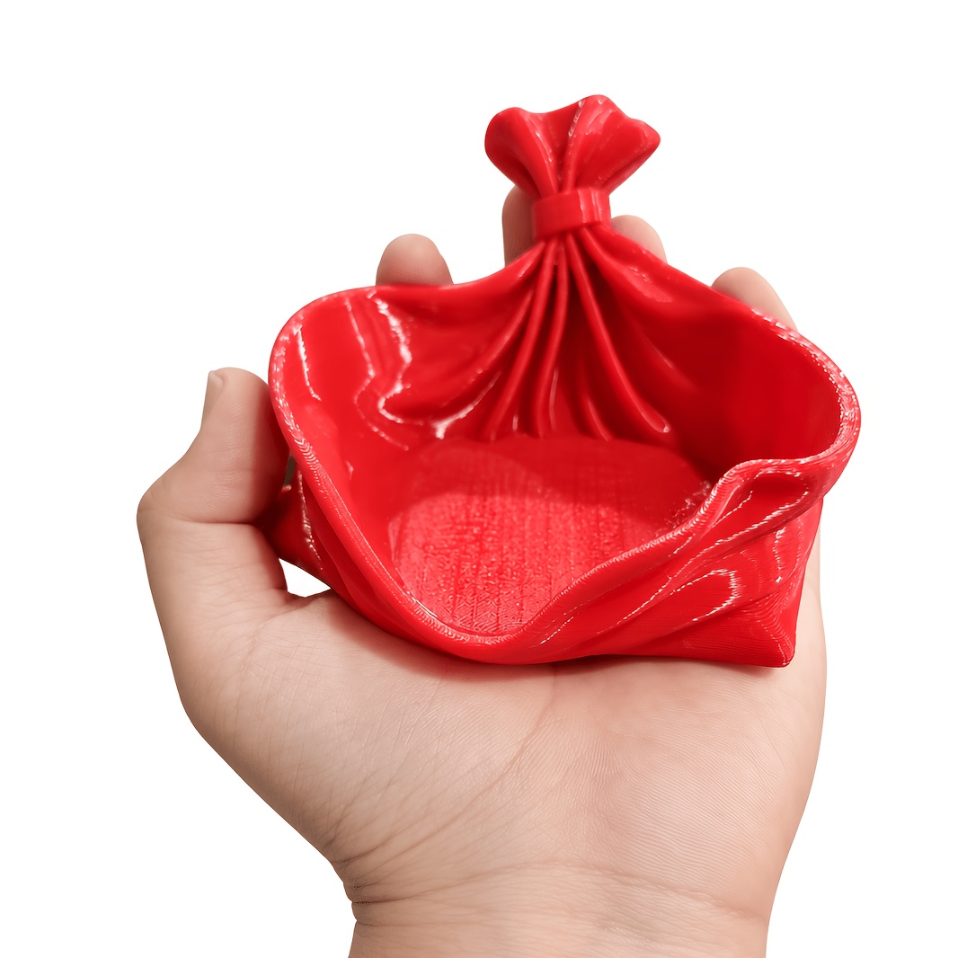 TEMU Vintage Red Pleated Decorative Tray, Perfect For Holding Rings, Necklaces, Christmas Ornament Balls, Jewelry, Keys, Or Small Scented Items. On