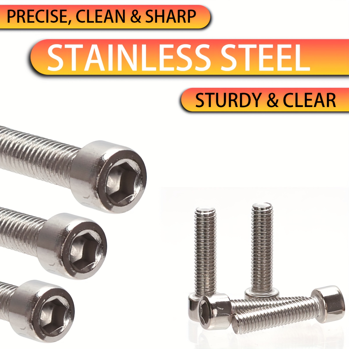 Juego de 480 piezas de tornillos y tuercas hexagonales de acero inoxidable - M2, M3, M4, M5, cabeza hexagonal - Incluye llave de fregona plana