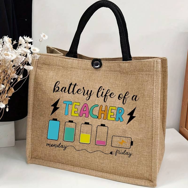 6 Pcs Teacher Appreciation Gifts Teacher Canvas Tote Bags Teacher Gift Bags For Women Graduation Birthday Teachers Day Gifts