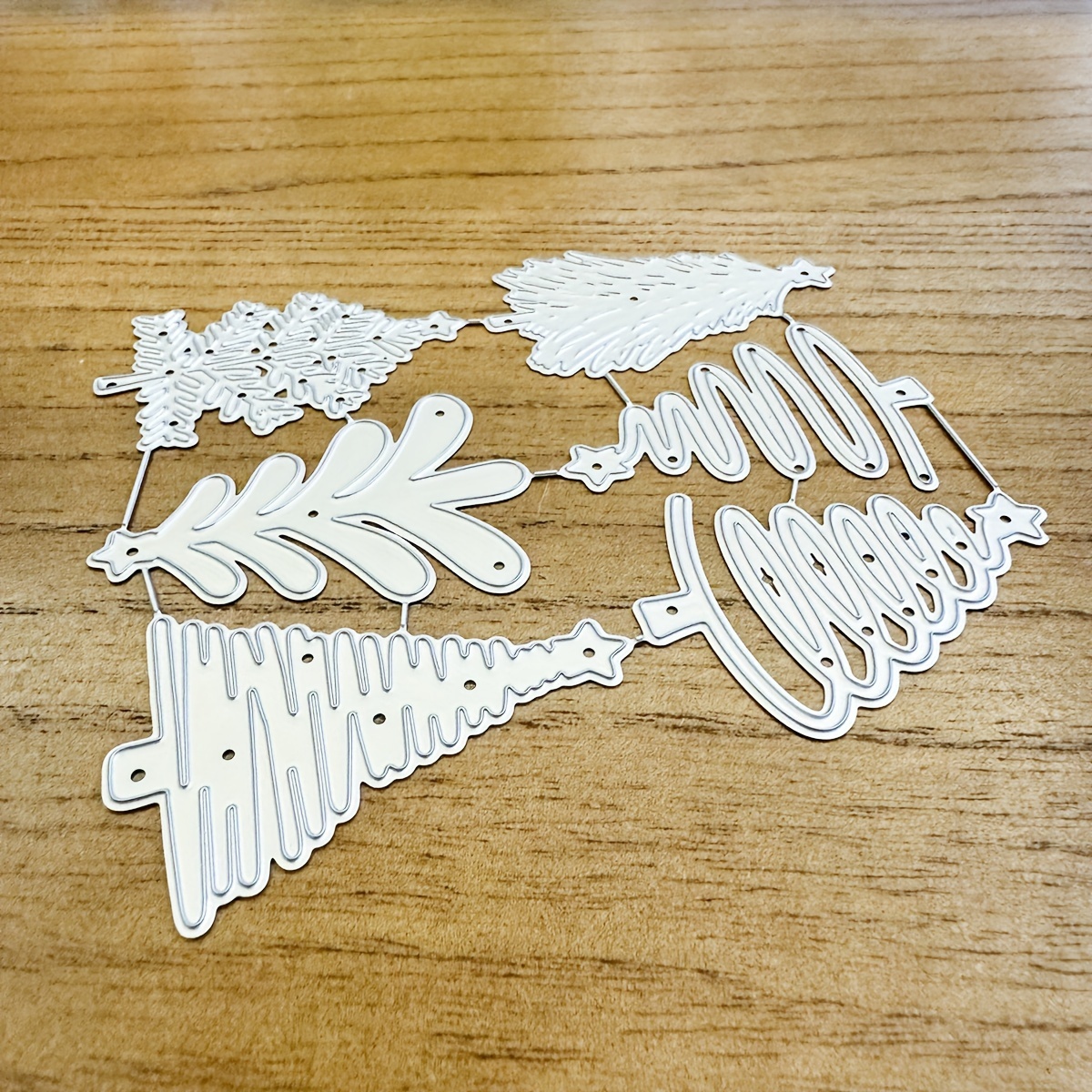 Image of Beautiful 6 Designs Of Christmas Trees With Stars Metal Cutting Dies For Scrapbooking, Greeting Cards, Home Decor, And Holiday , Handmade