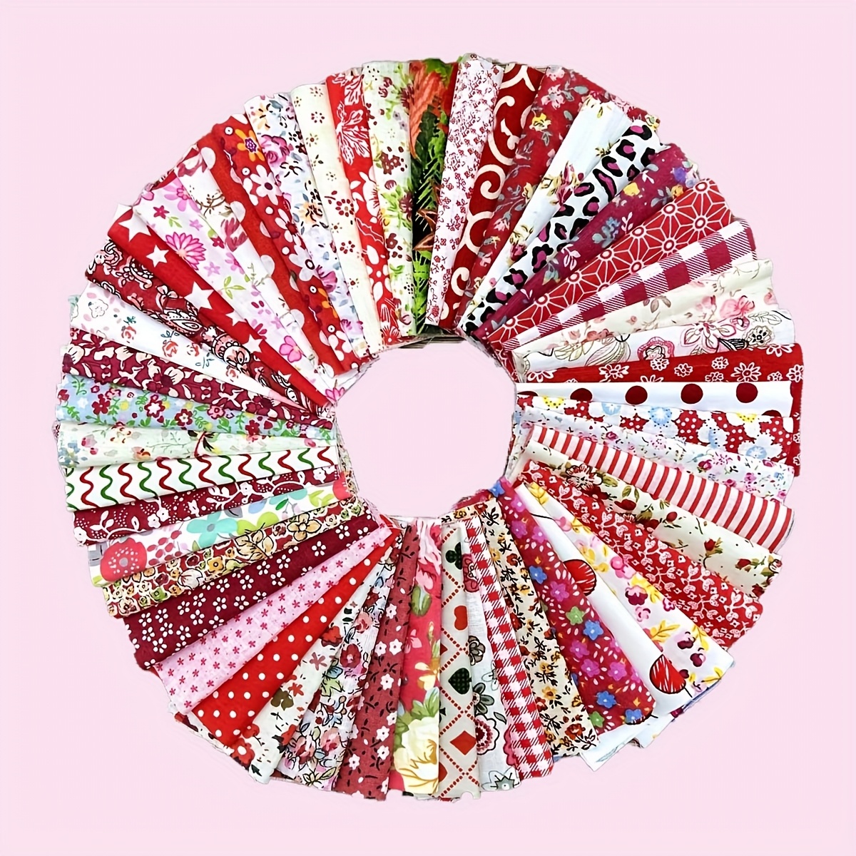 TEMU 100pcs de tissu de coton pour la couture et le patchwork, kits de bricolage, tissu imprimé floral de 3,94"X3,94" avec divers , lots de tissu de