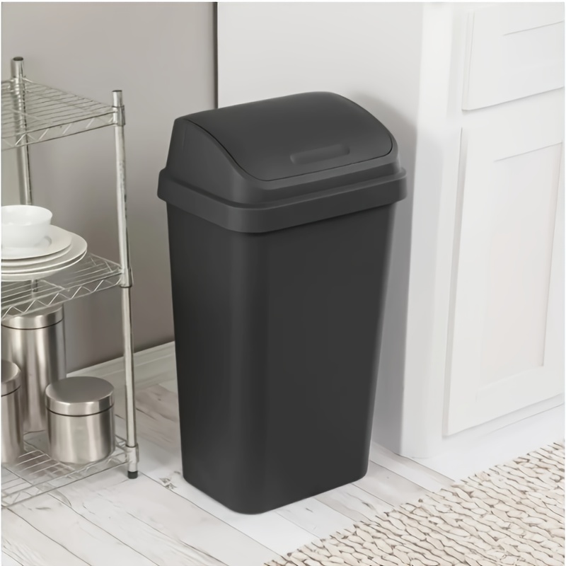 

13 Gallon Trash Can, Plastic Twist Trash Can, Suitable For Kitchen, Bedroom, Basement And Other Areas Kitchen Trash Cans