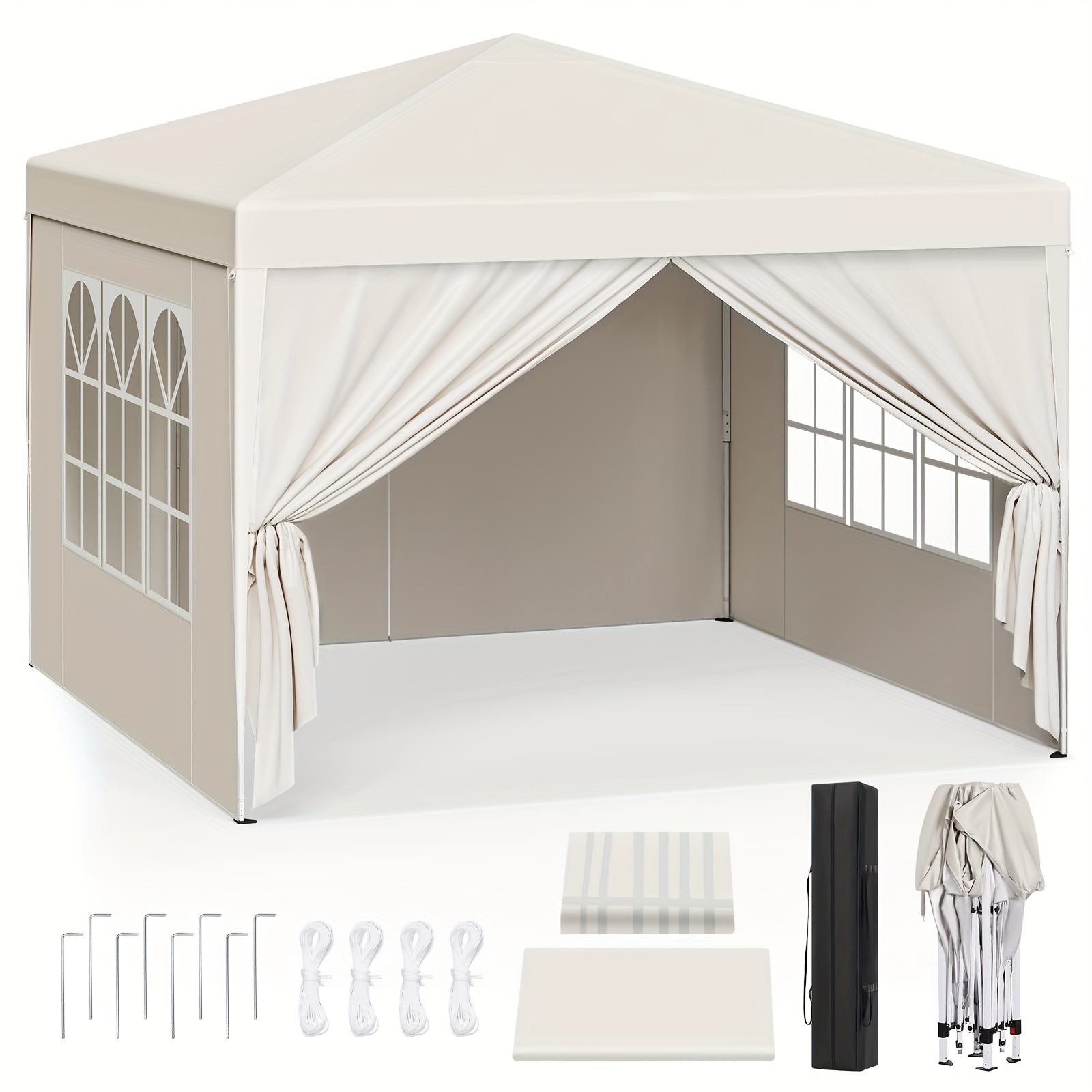 TEMU 1pc Portable Folding Gazebo, Outdoor Canopy, Sunshade Gazebo With , Garden Gazebo, Party Tent, Suitable For , Camping Festival , Oxford Cloth