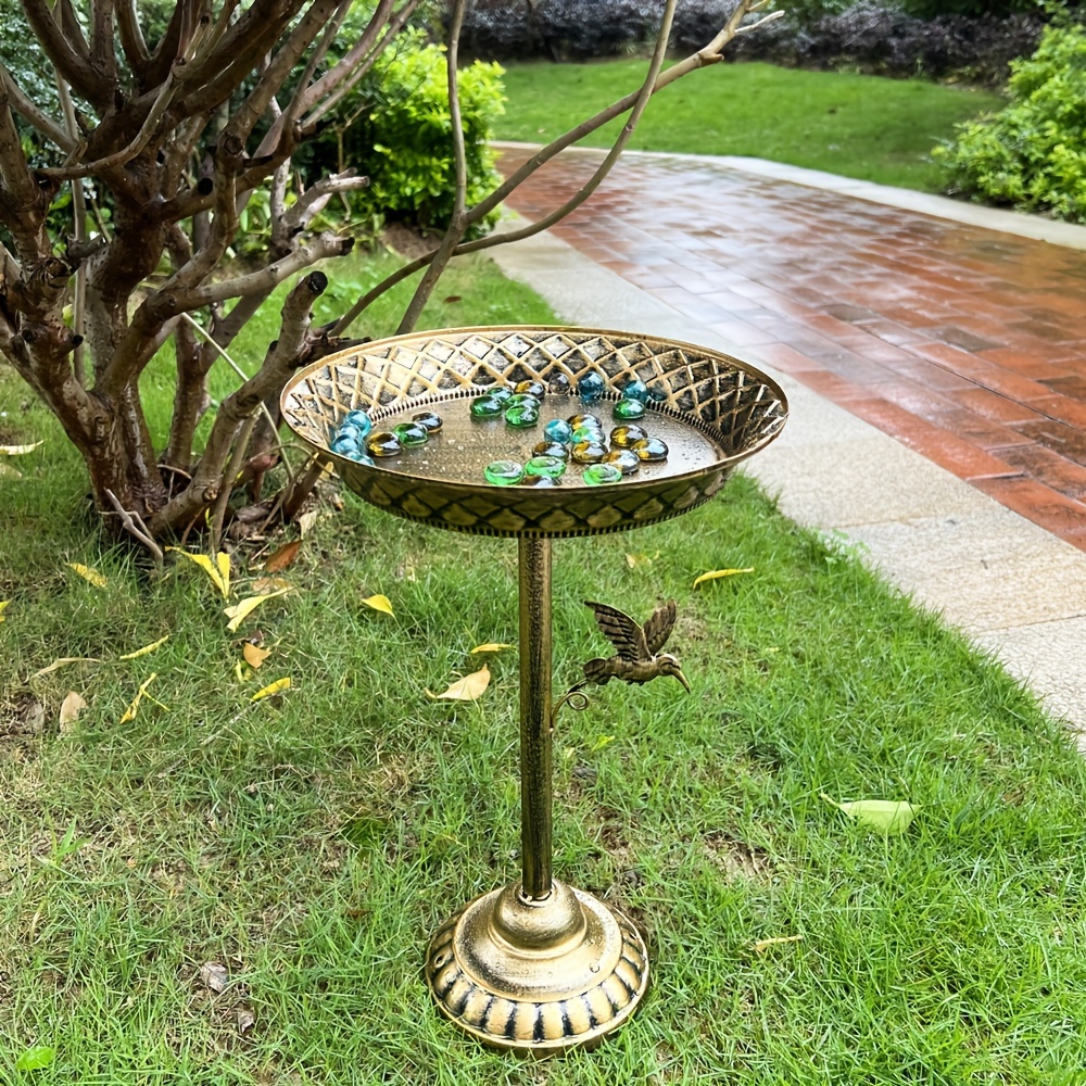 Vintage Style Decorative Bird Bath with Pedestal Flower Planter Base - Bronze Bird Feeder Bowl for Your Yard 17 7c9cbca2 bab3 408d a873 1faab6f1a30a
