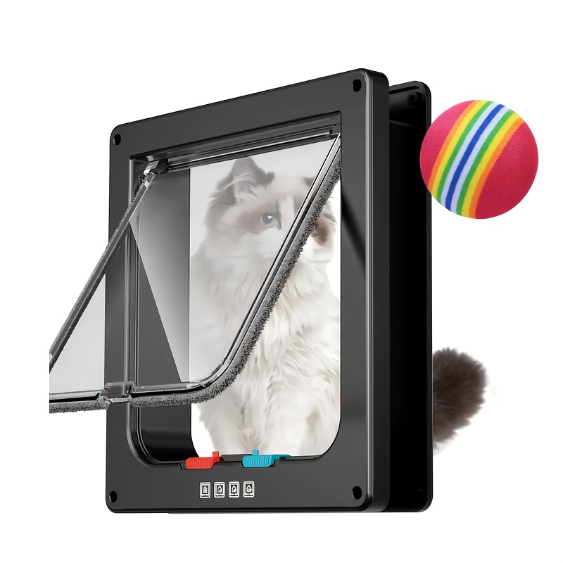TEMU Pet Door Hole, Cat Door, Dog Door, Safety Lock Flip Door, Weatherproof Pet Door For Dogs And Cats (with Ball Toy As )