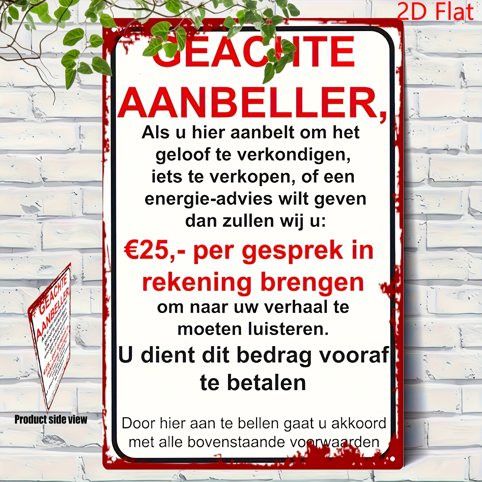 TEMU 2d Flat, Vintage Dutch Metal Wall Plaque With Funny Dutch Sayings - Retro Iron Sign For Home, Office & Bar Decor - Indoor/outdoor Use - No