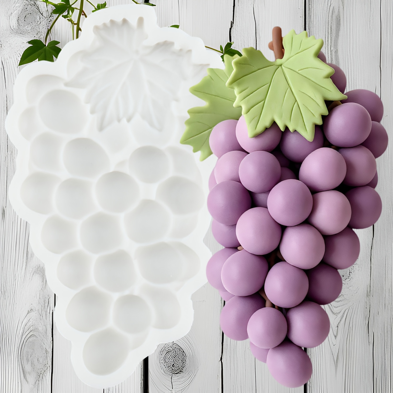 TEMU Stampi in silicone per uva e frutta, strumenti per la decorazione, stampo in resina epossidica, gesso, cemento, per artigianato in resina,