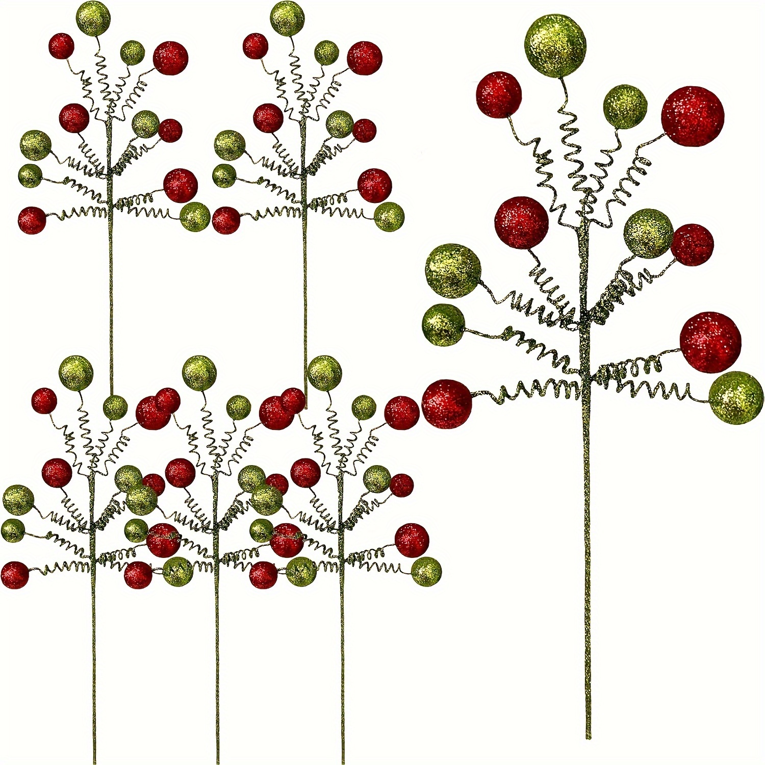 TEMU 6pcs Of Realistic Red And White Christmas Tree Branch Decorations, Large Candy Cane Wool Lollipop Christmas Tree Wreath Decorations, Home Vase
