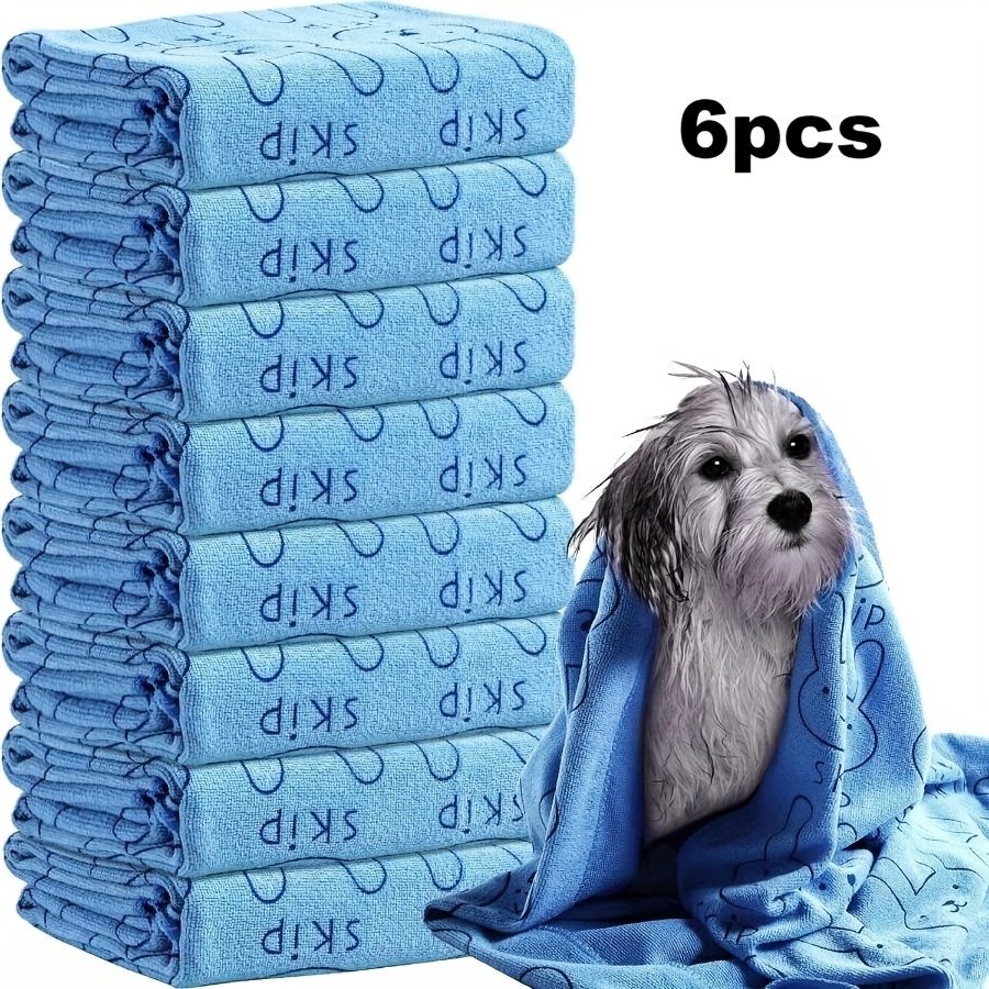 E-shop 6er-Set schnell trocknender Mikrofaser-Tücher für Hunde - zum und Pflegen, aus starkem Polyester-Faser, zu kleinen, mittleren und großen