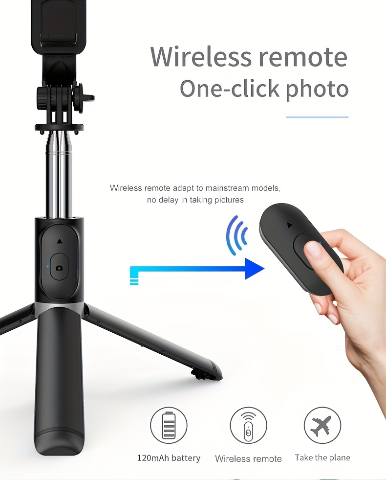 40-inch Extendable Phone Selfie Stick, Professional Floor Stand Designed for Live Streaming with Wireless Remote Control Smartphone Tripod, 360° Rotatable, Stable Anti-Shake Handheld Monopod Perfect for Travel and Outdoor Vlogging and Broadcasting, Suitable for iPhone/Android Smartphones