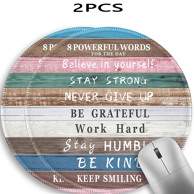 TEMU Inspirational Quote Work Mouse Pad, Desk Mat With Stitched Edges & Non-slip Base, Mini Portable Wireless Mouse Pad For Laptops, Desk Accessory,