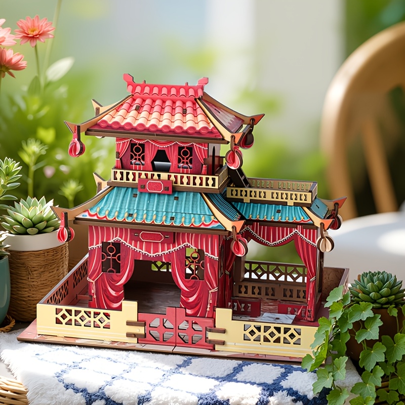 3D Wooden China-Chic Vintage-Style Pavilion Model Kit