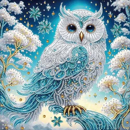 a set of owl theme diamond painting set diy diamond painting partially inlaid with irregular diamonds completed independently or as handmade gifts to suitable for home decoration artworks such as living rooms