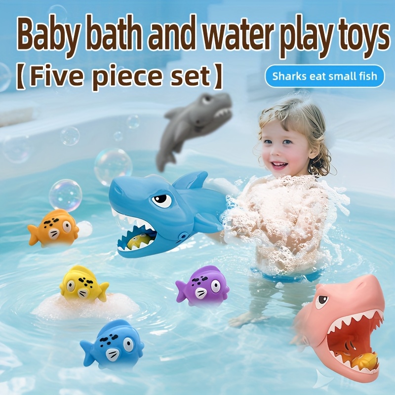shark bath toy set interactive educational Temu Australia