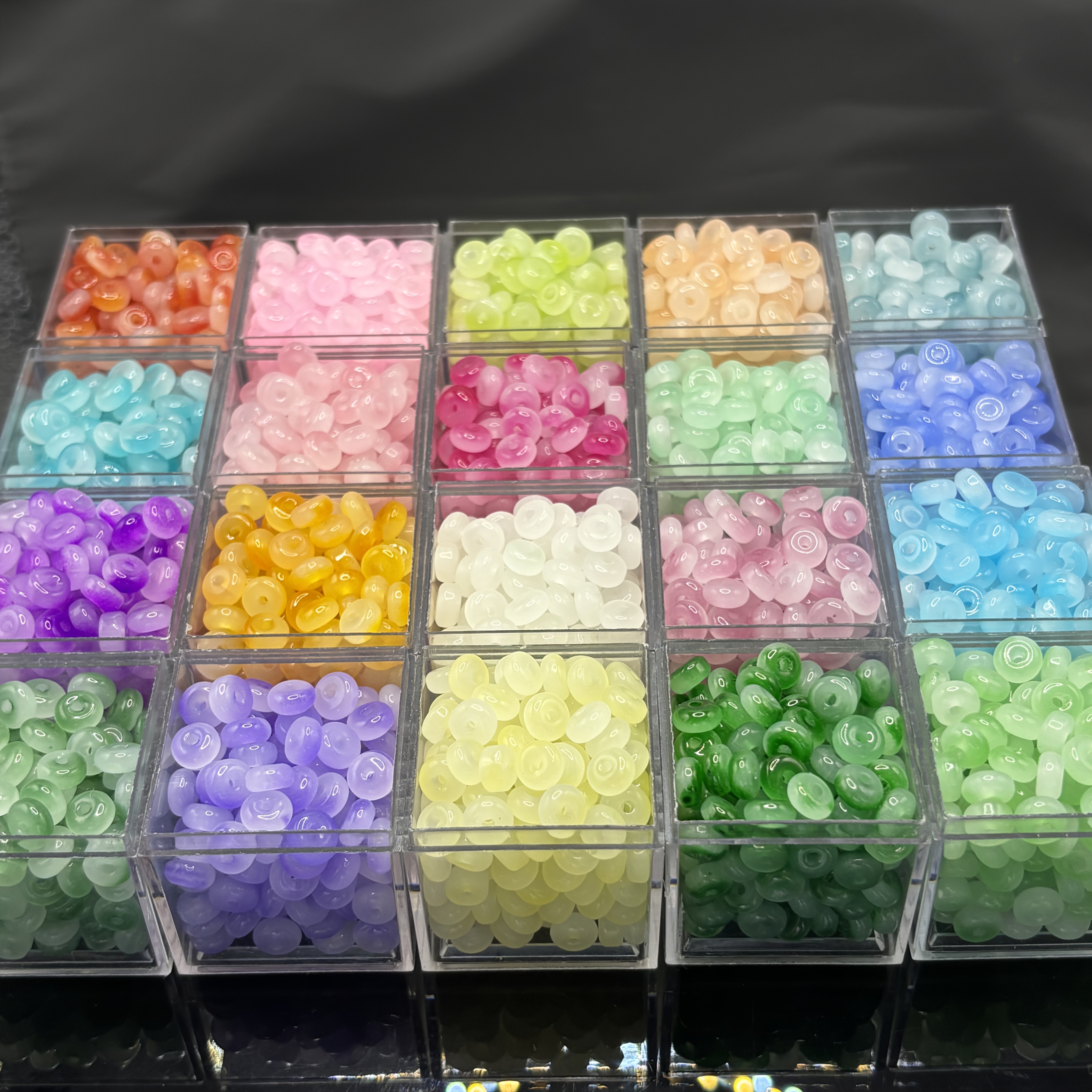 TEMU Kit de perles, 6 mm / 485 pièces Perles de verre colorées Série Lumière Jade Blanc, Perles décoratives Perles à la louche, Convient pour manuel,