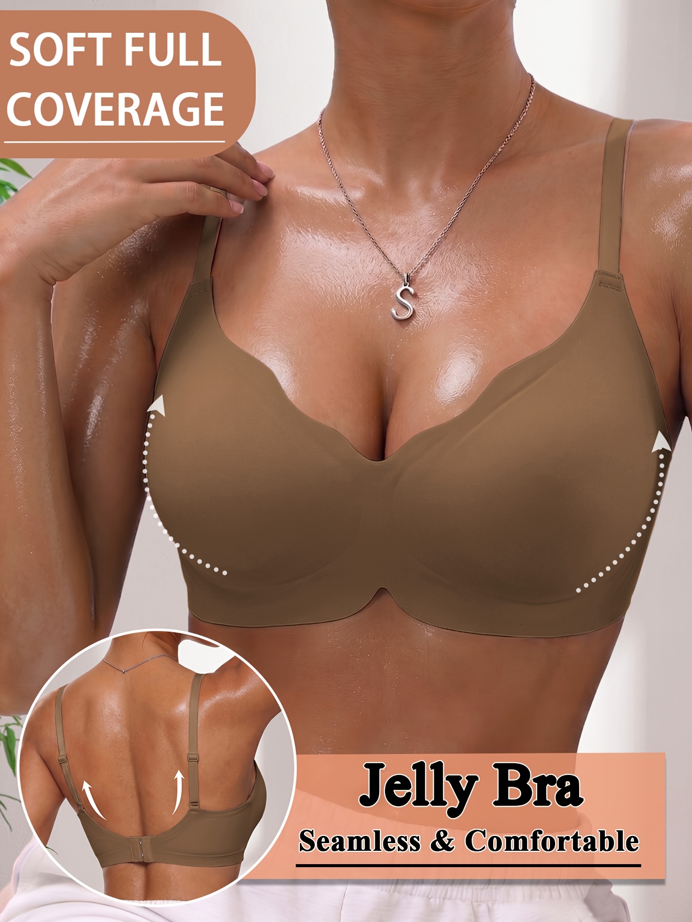 womens   v neck wavy edge seamless nude   bra uplifting anti sag side support wireless bra leopard solid multi color   adjustable straps removable padding lingerie