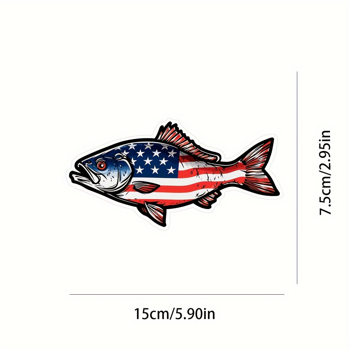1 calcomanía pesca estadounidense calcomanía vinilo - Temu, image size:1200x1200