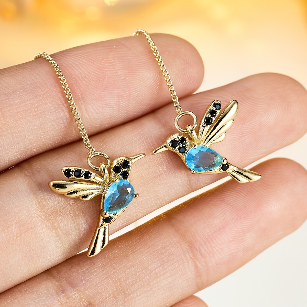 Women's Copper Inlaid Synthetic Zirconia Bird Drop Style Earrings