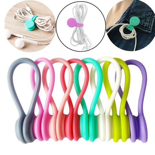 10pcs magnéticas coloridas para cables - organizador de cables reutilizable para usb, auriculares y llaveros - vibrantes en rosa, , verde, y - regalo para halloween y navidad, organizador de cables | vibrantes