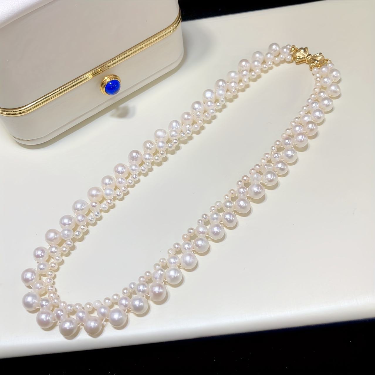 elegant french style pearl necklace with natural freshwater pearls   mothers day parties and holidays watermark free details 2