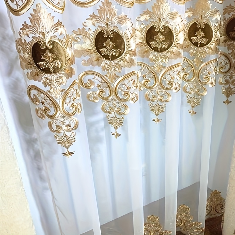 2pcs Of Finished Sheer Curtains. Have A High-end And Luxurious French Style, With A Modern And Retro Aesthetic. Only Transparent Sheer Curtains Are For, And Fabric Curtains Are Not .