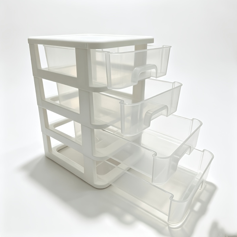 TEMU Expandable 4-tier Stackable Mini Dresser With Drawers - Freestanding Plastic Storage Unit Suitable For Arts & Crafts, Sewing Supplies, Small