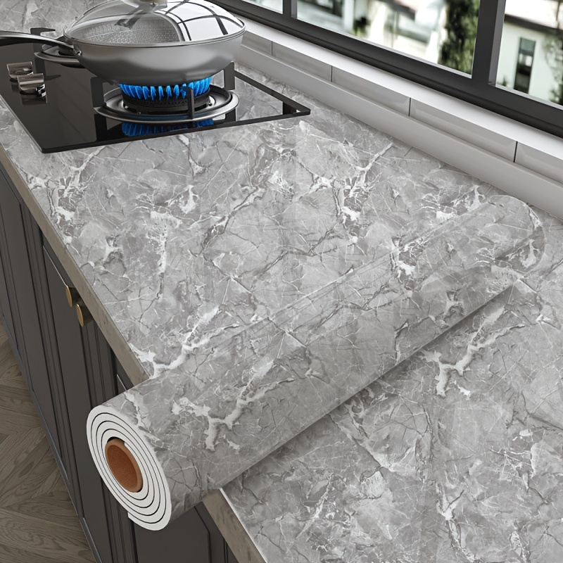 1 Roll 40*300cm Self-adhesive Thickened Marble Tile Wall Sticker | Luxurious , Waterproof And Oil-proof, Ideal For High-end Living Room Tv Background Wall, Covers Defects And Renovates Walls