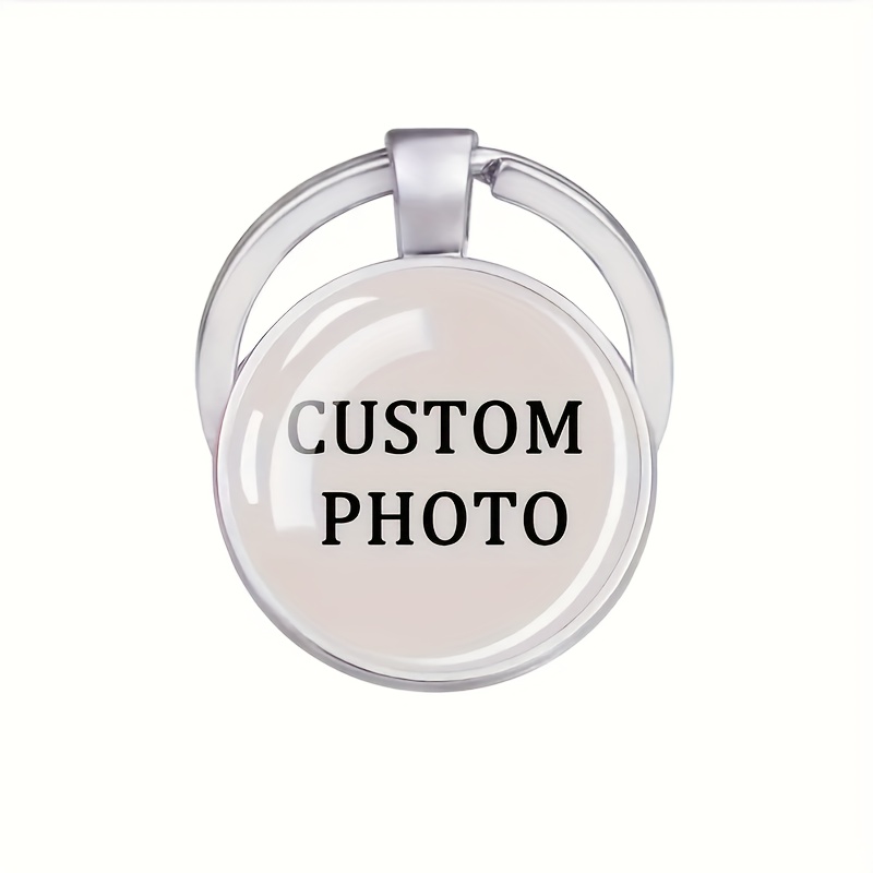 1  photo keychain personalized couple pet picture   glass dome pendant custom keychain men and women luminous key ring creative anniversary birthday gift