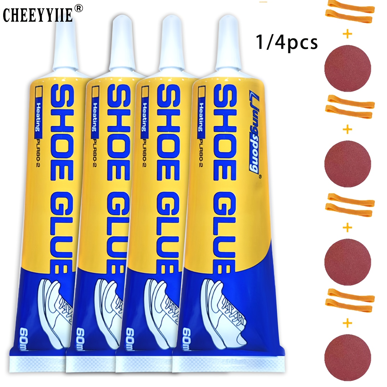 

4pcs/1pcs 60ml Shoe Glue Special Shoe Glue Repairer Shoe Glue Athletic Shoe Waterproof Strong Shoe Repair Glue Home Outdoor Repair Tool Fast-setting