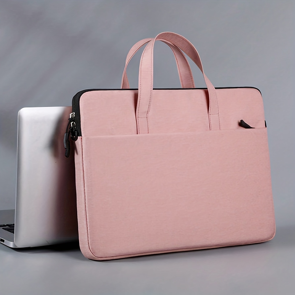 TEMU Fashionable, Lightweight, And Portable 14-inch Laptop Bag. Ultra-thin Business Briefcase With Zipper, Featuring An Inner Lining Compartment.